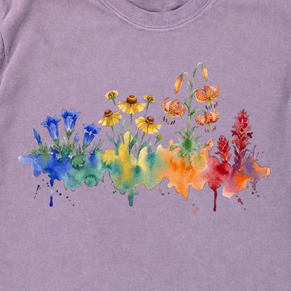 Watercolor Sequoia Wildflowers Premium Long Sleeve