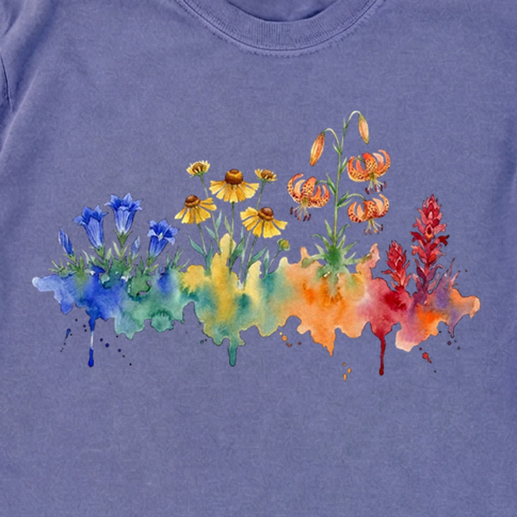 Watercolor Sequoia Wildflowers Premium Long Sleeve