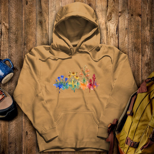 Watercolor Sequoia Wildflowers Hoodie