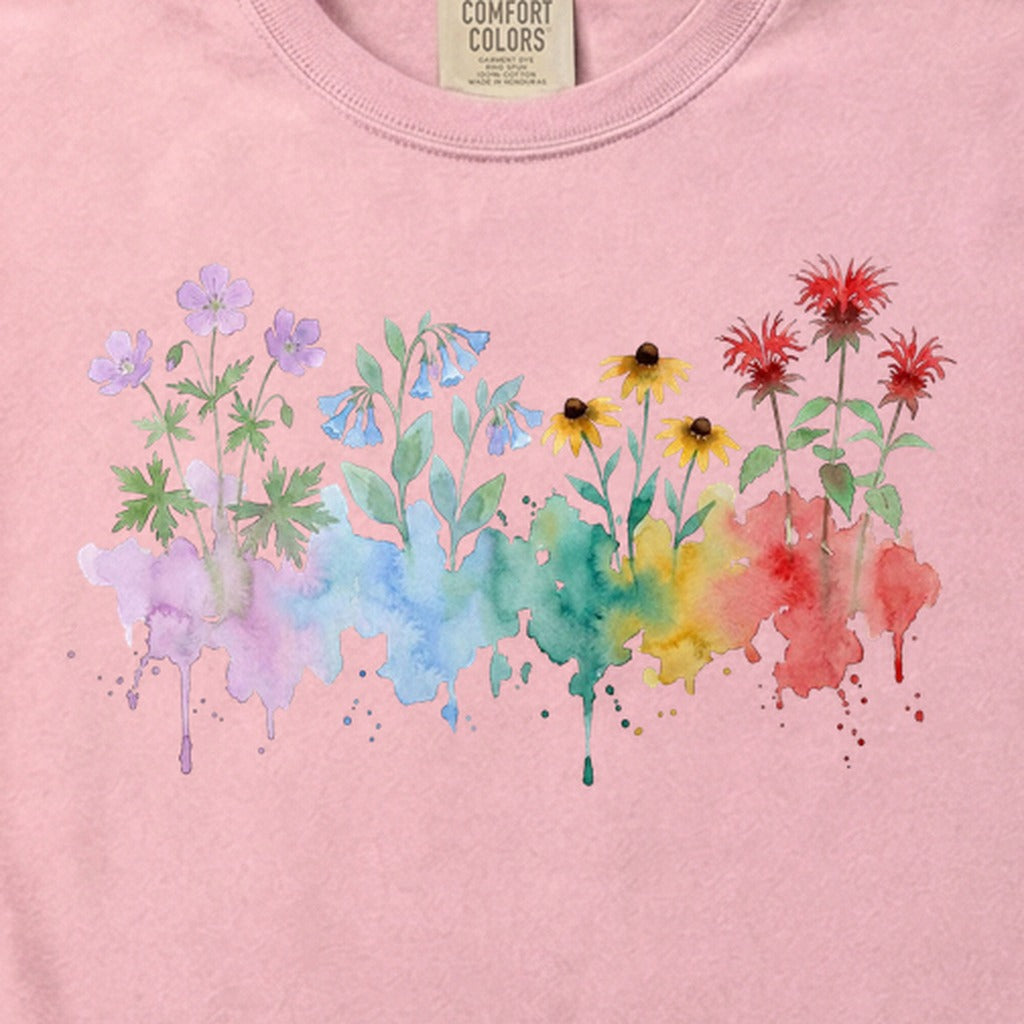 Watercolor Shenandoah Wildflowers Cotton T-Shirt
