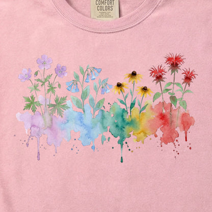 Watercolor Shenandoah Wildflowers Cotton T-Shirt