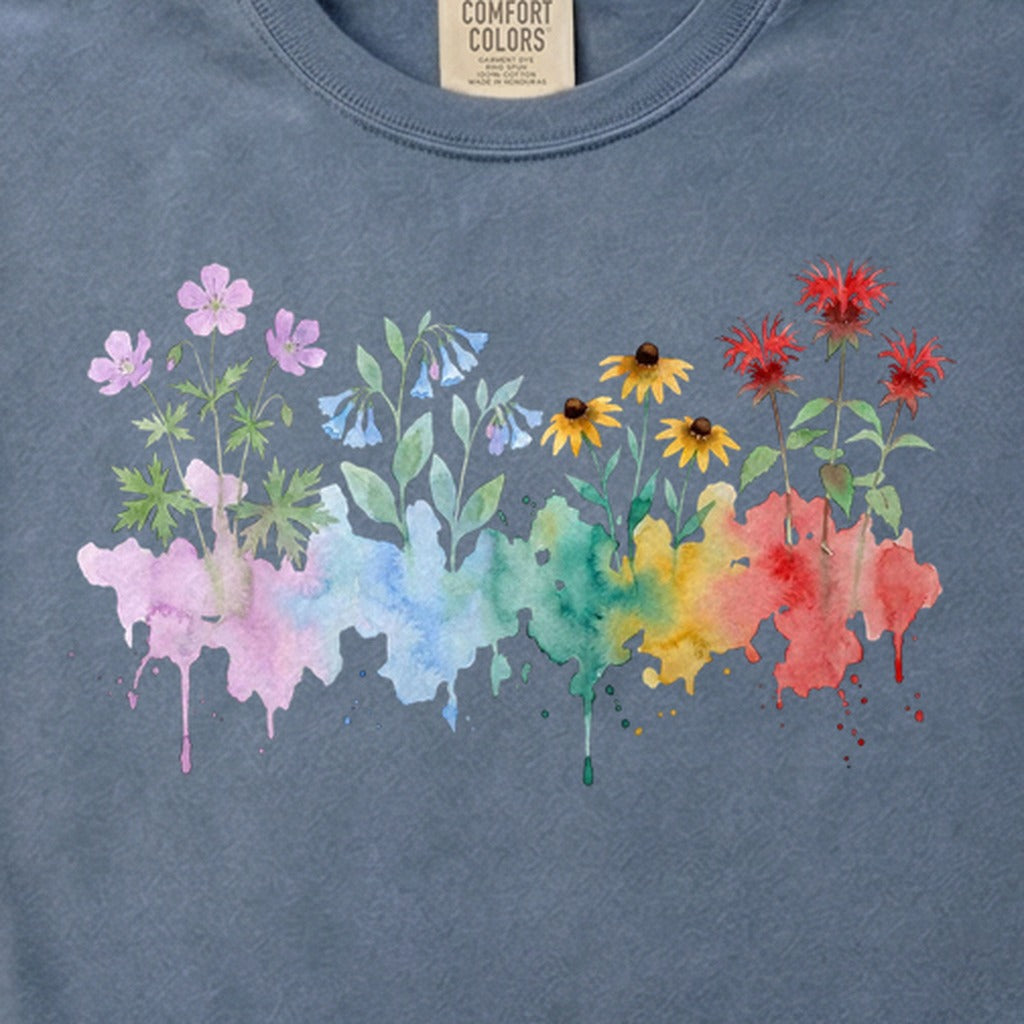 Watercolor Shenandoah Wildflowers Cotton T-Shirt