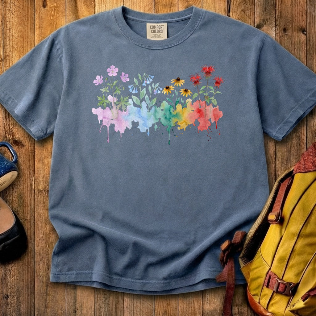 Watercolor Shenandoah Wildflowers Cotton T-Shirt