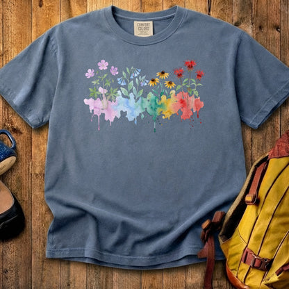 Watercolor Shenandoah Wildflowers Cotton T-Shirt