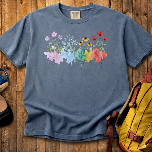 Watercolor Shenandoah Wildflowers Cotton T-Shirt