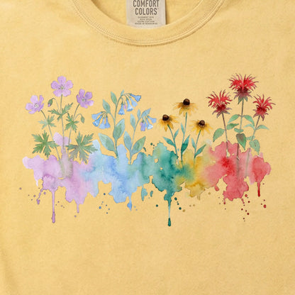 Watercolor Shenandoah Wildflowers Cotton T-Shirt