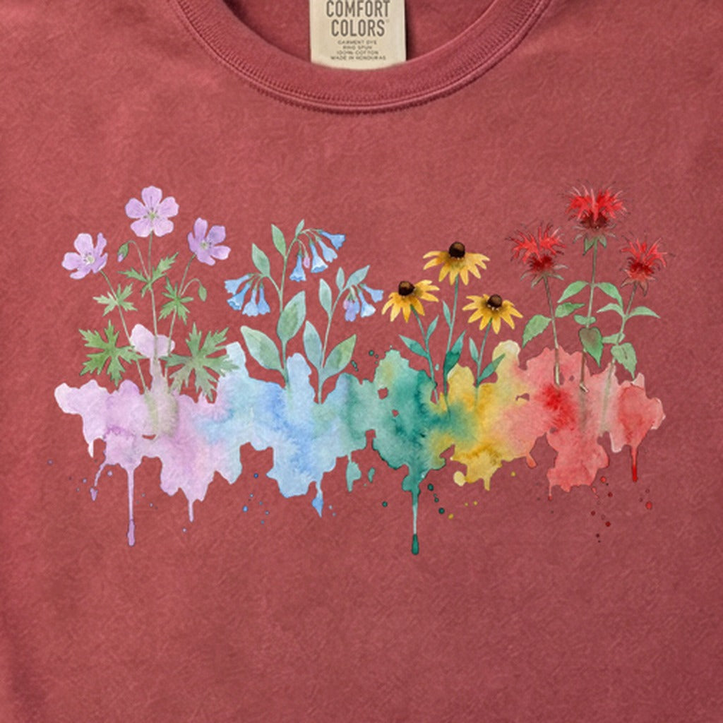Watercolor Shenandoah Wildflowers Cotton T-Shirt