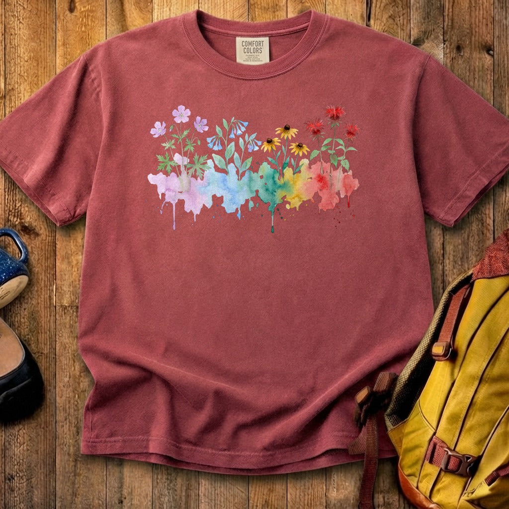 Watercolor Shenandoah Wildflowers Cotton T-Shirt