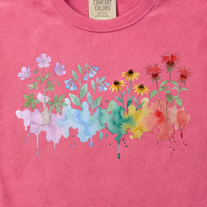 Watercolor Shenandoah Wildflowers Cotton T-Shirt