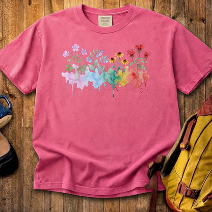 Watercolor Shenandoah Wildflowers Cotton T-Shirt