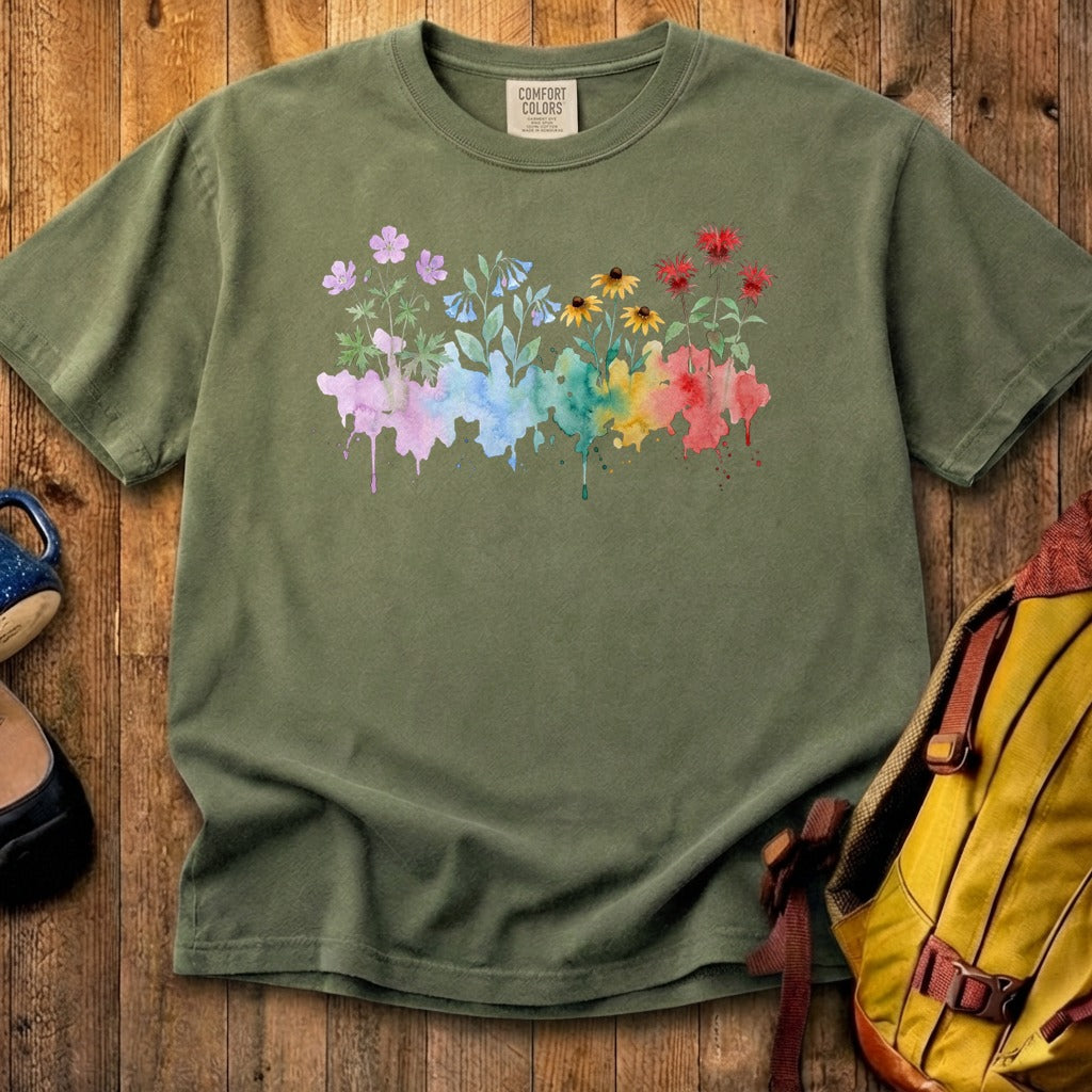 Watercolor Shenandoah Wildflowers Cotton T-Shirt