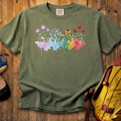 Watercolor Shenandoah Wildflowers Cotton T-Shirt