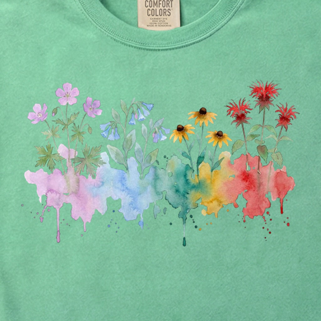 Watercolor Shenandoah Wildflowers Cotton T-Shirt