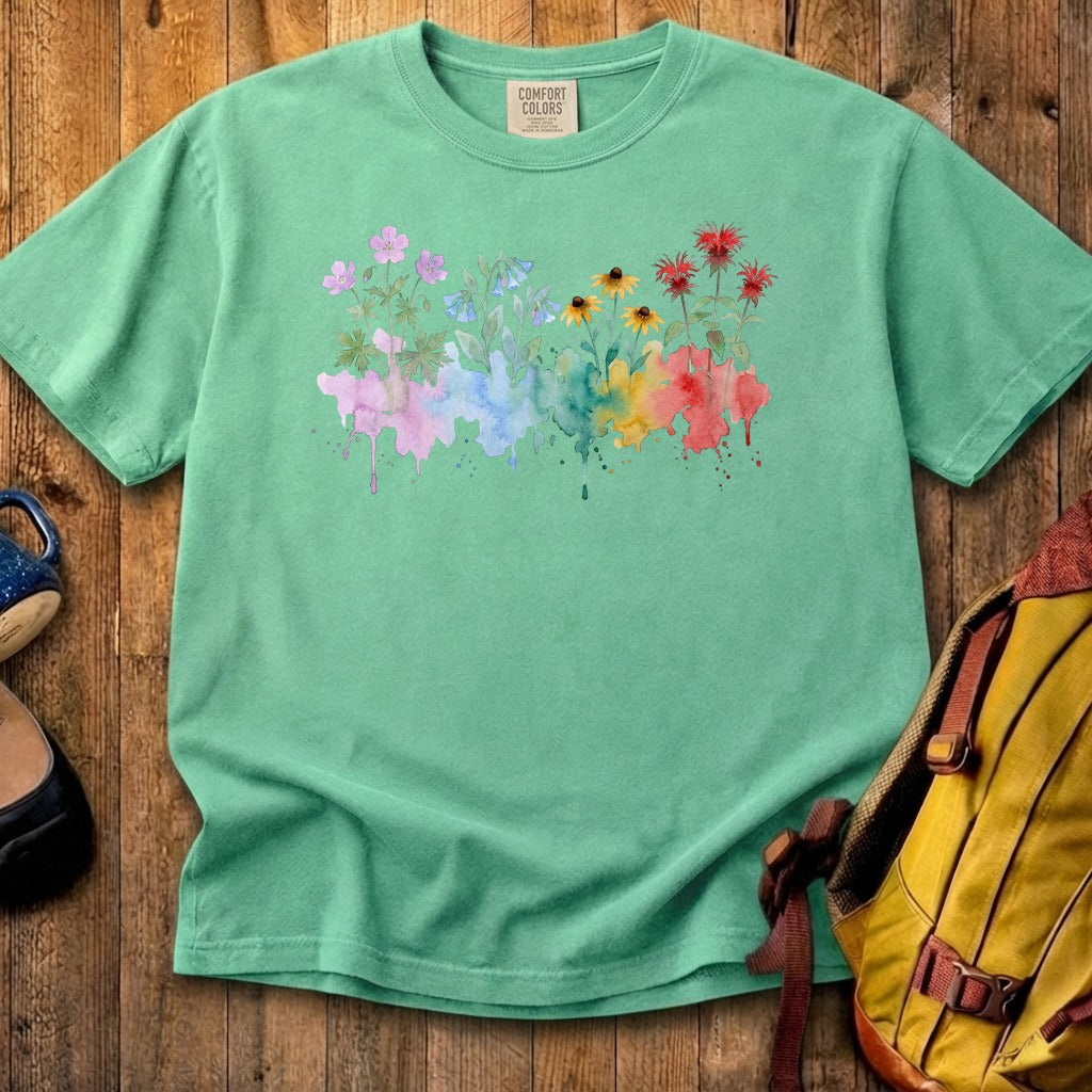 Watercolor Shenandoah Wildflowers Cotton T-Shirt