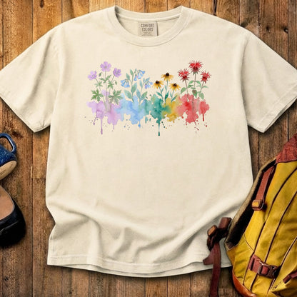 Watercolor Shenandoah Wildflowers Cotton T-Shirt