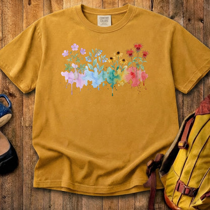 Watercolor Shenandoah Wildflowers Cotton T-Shirt