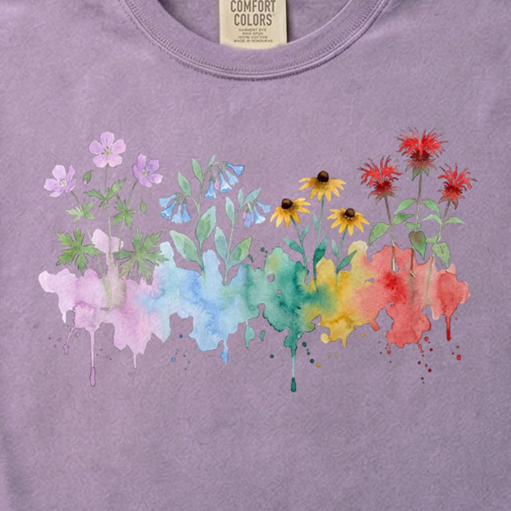 Watercolor Shenandoah Wildflowers Cotton T-Shirt