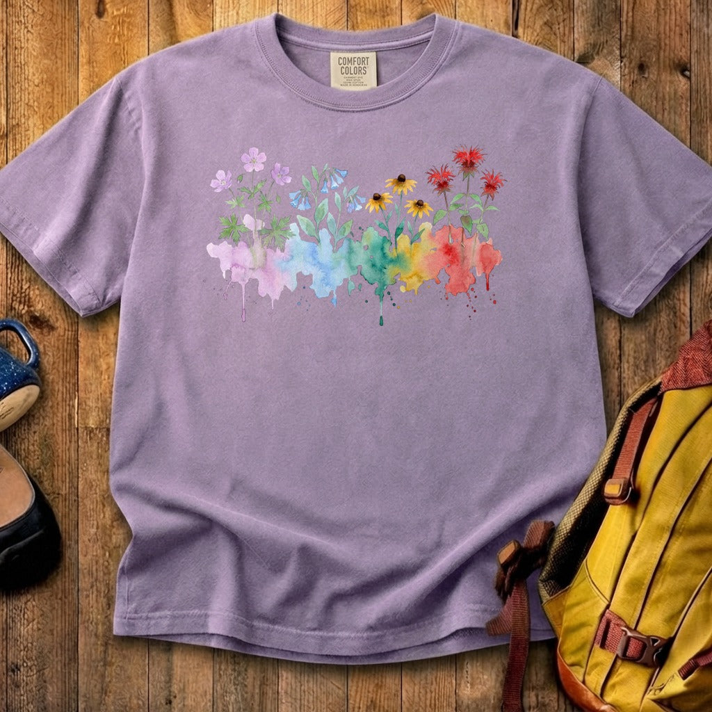Watercolor Shenandoah Wildflowers Cotton T-Shirt