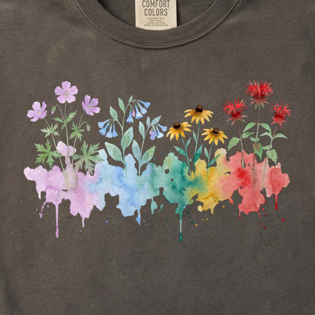 Watercolor Shenandoah Wildflowers Cotton T-Shirt