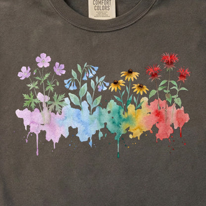 Watercolor Shenandoah Wildflowers Cotton T-Shirt