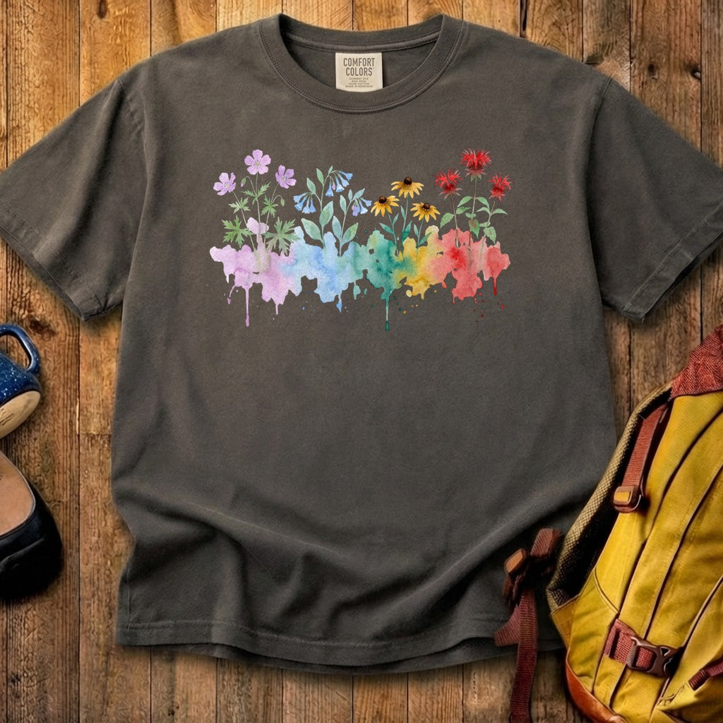 Watercolor Shenandoah Wildflowers Cotton T-Shirt