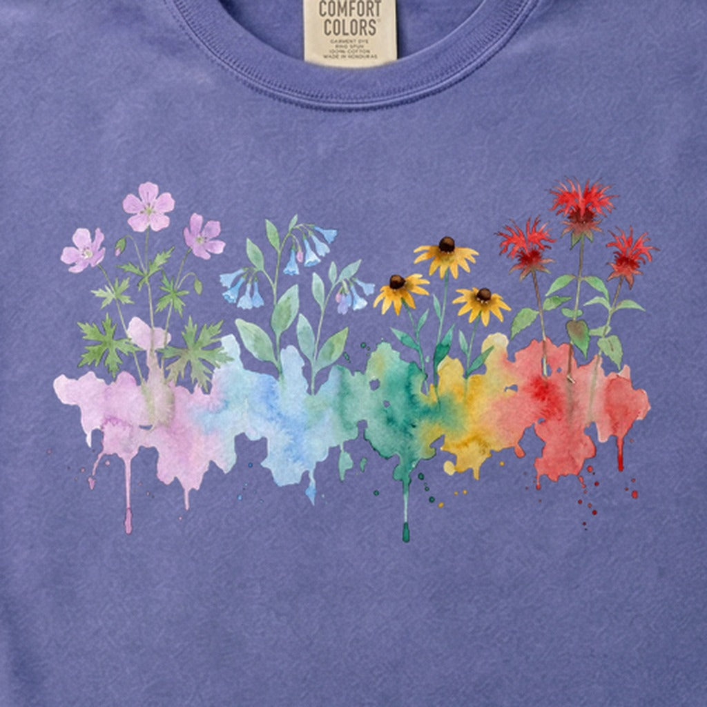 Watercolor Shenandoah Wildflowers Cotton T-Shirt