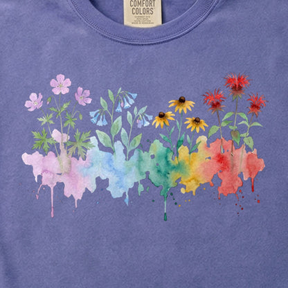 Watercolor Shenandoah Wildflowers Cotton T-Shirt