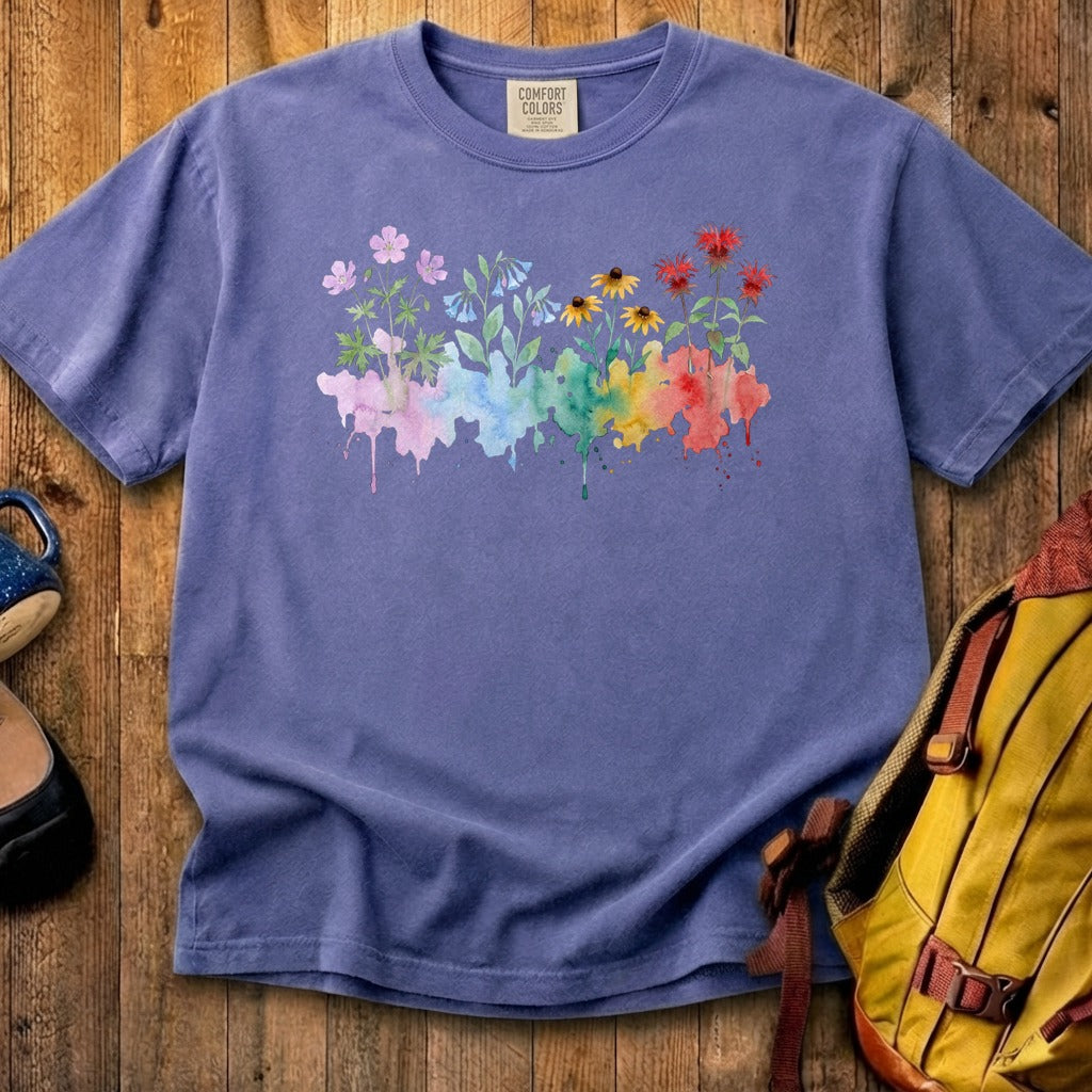 Watercolor Shenandoah Wildflowers Cotton T-Shirt
