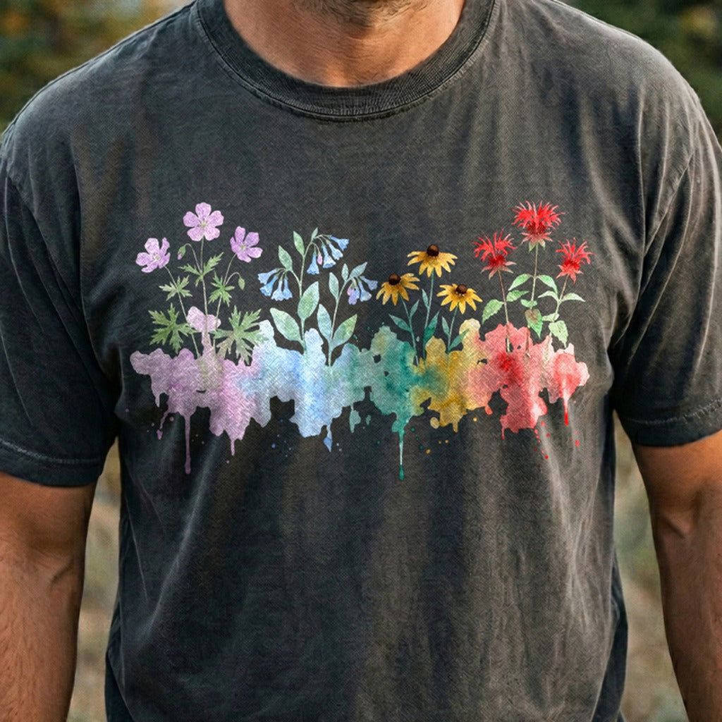 Watercolor Shenandoah Wildflowers Cotton T-Shirt