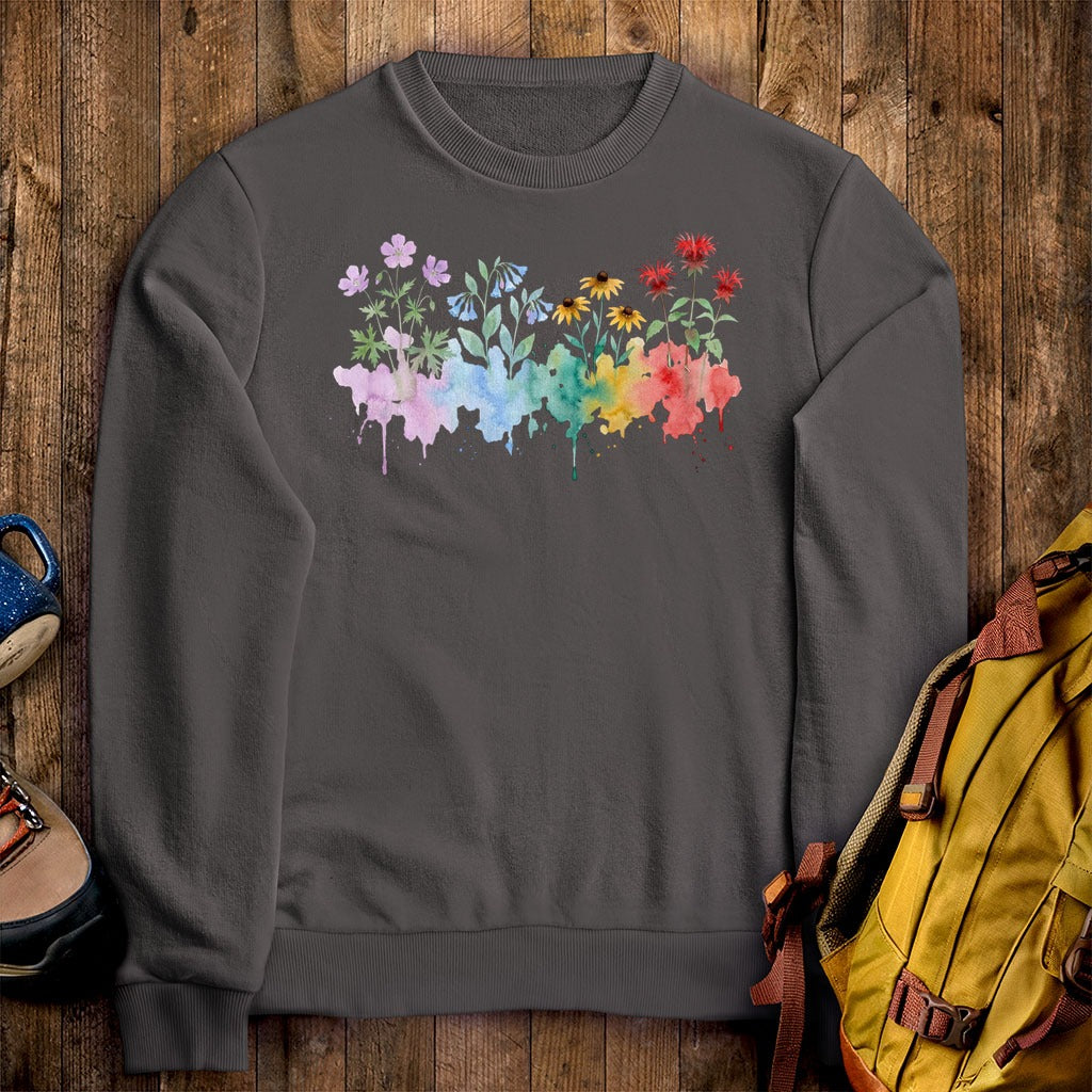 Watercolor Shenandoah Wildflowers Crewneck Sweatshirt