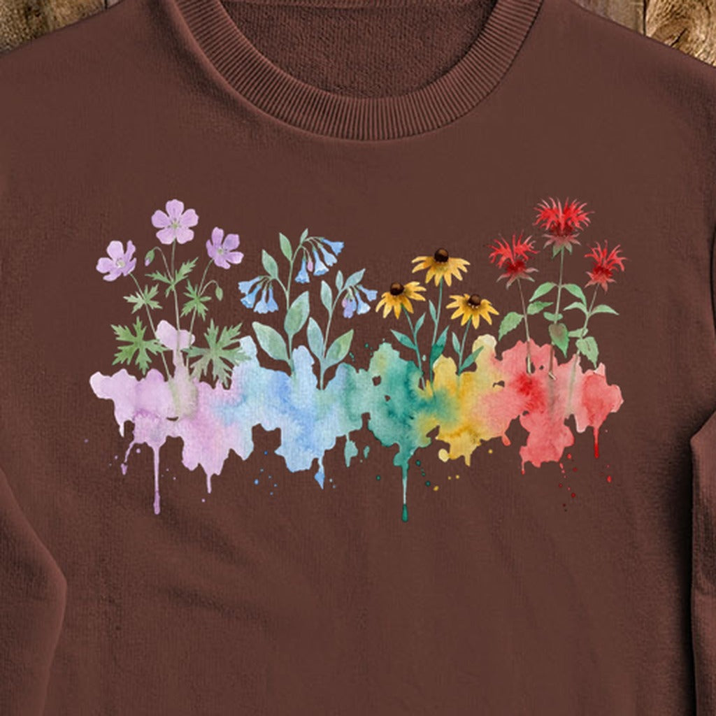 Watercolor Shenandoah Wildflowers Crewneck Sweatshirt