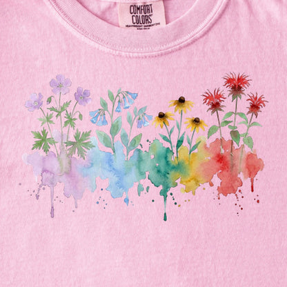 Watercolor Shenandoah Wildflowers Kids Cotton T-Shirt