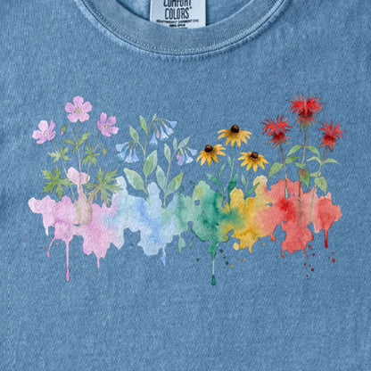 Watercolor Shenandoah Wildflowers Kids Cotton T-Shirt