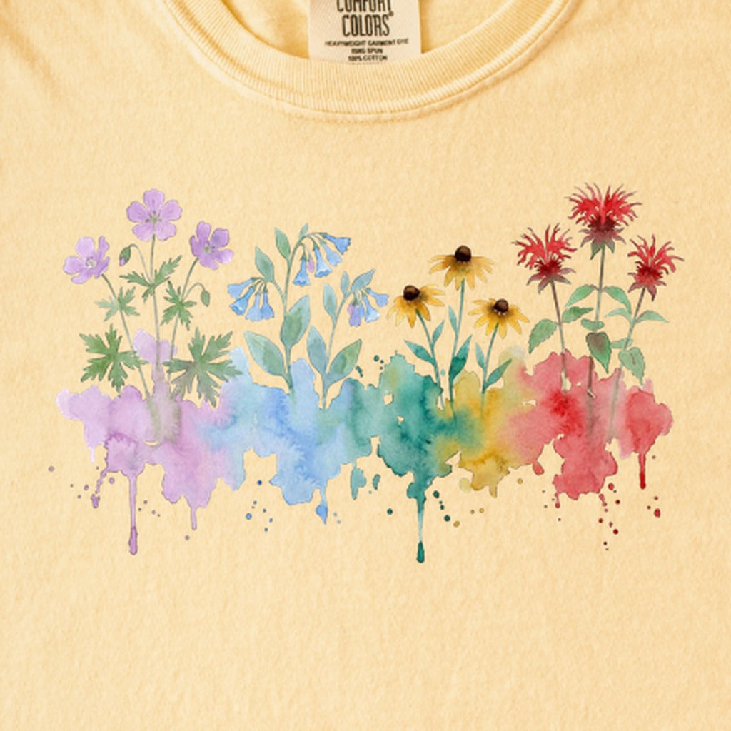 Watercolor Shenandoah Wildflowers Kids Cotton T-Shirt