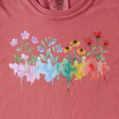 Watercolor Shenandoah Wildflowers Kids Cotton T-Shirt
