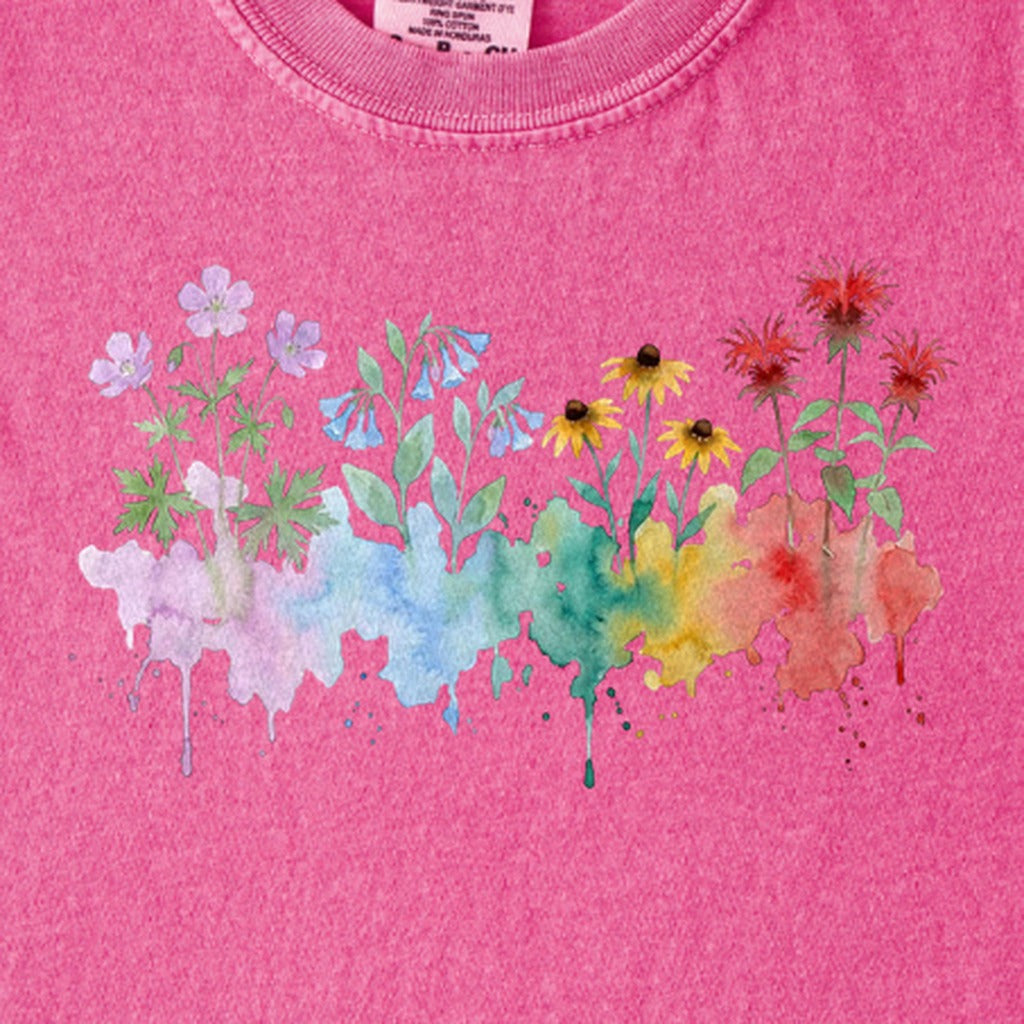 Watercolor Shenandoah Wildflowers Kids Cotton T-Shirt