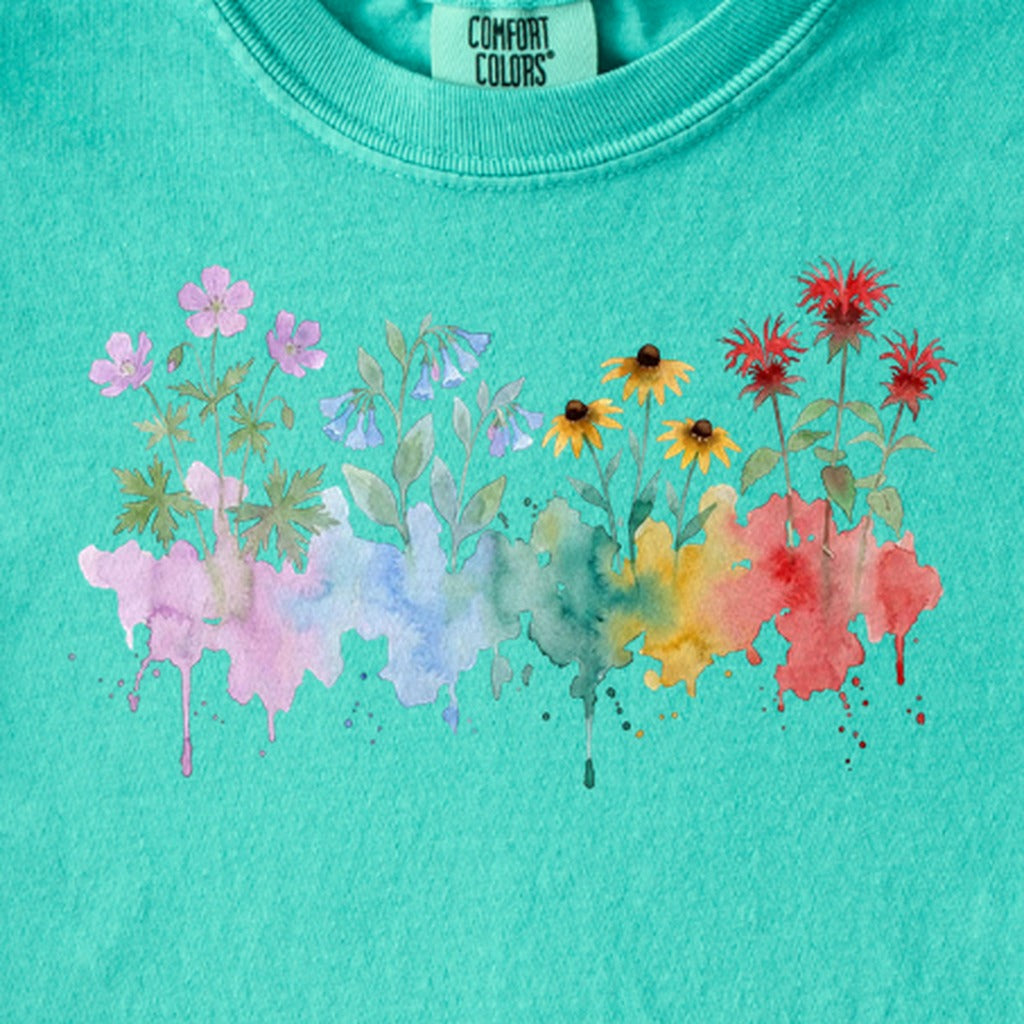 Watercolor Shenandoah Wildflowers Kids Cotton T-Shirt