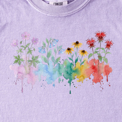 Watercolor Shenandoah Wildflowers Kids Cotton T-Shirt