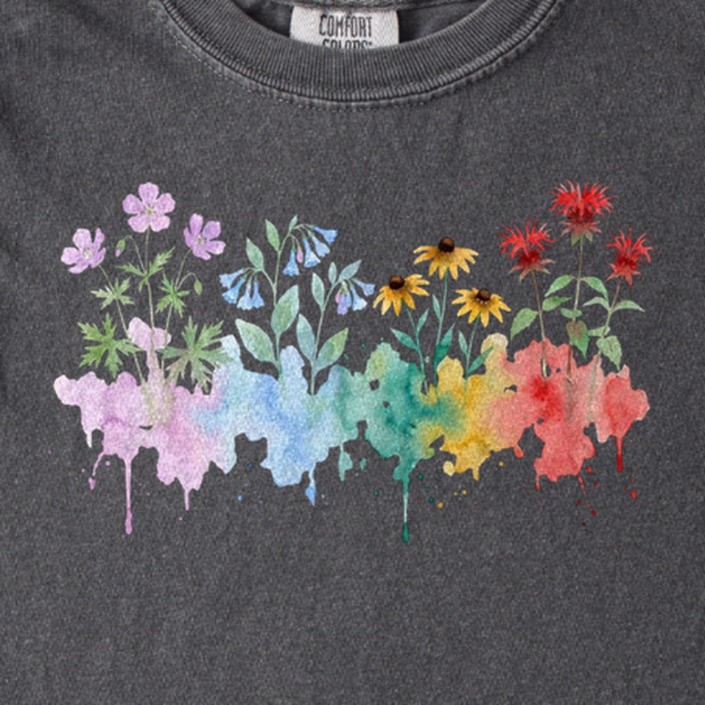 Watercolor Shenandoah Wildflowers Kids Cotton T-Shirt