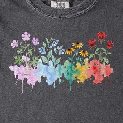 Watercolor Shenandoah Wildflowers Kids Cotton T-Shirt