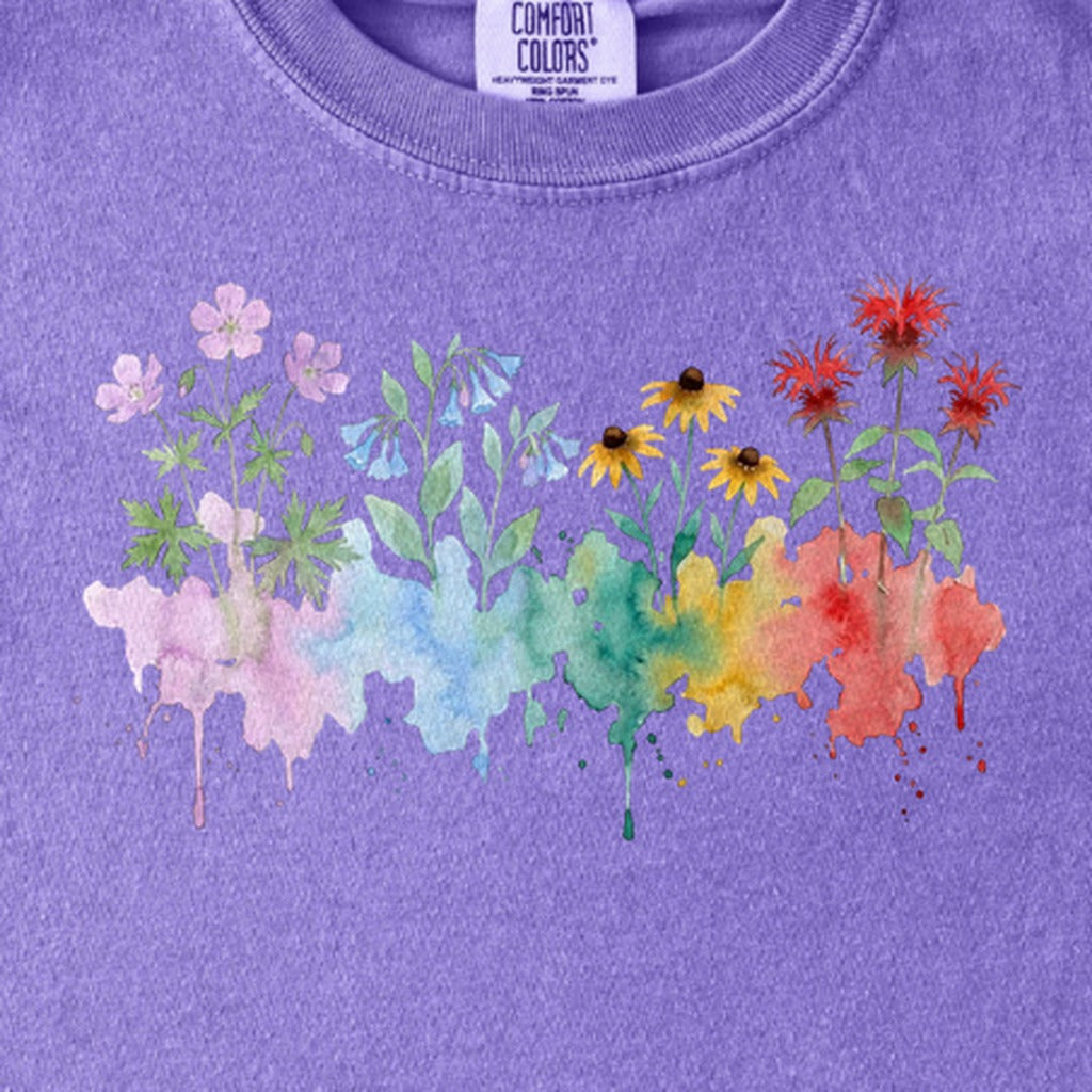 Watercolor Shenandoah Wildflowers Kids Cotton T-Shirt