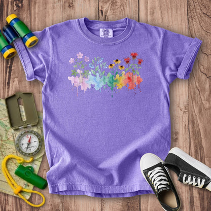 Watercolor Shenandoah Wildflowers Kids Cotton T-Shirt