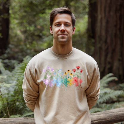 Watercolor Shenandoah Wildflowers Crewneck Sweatshirt