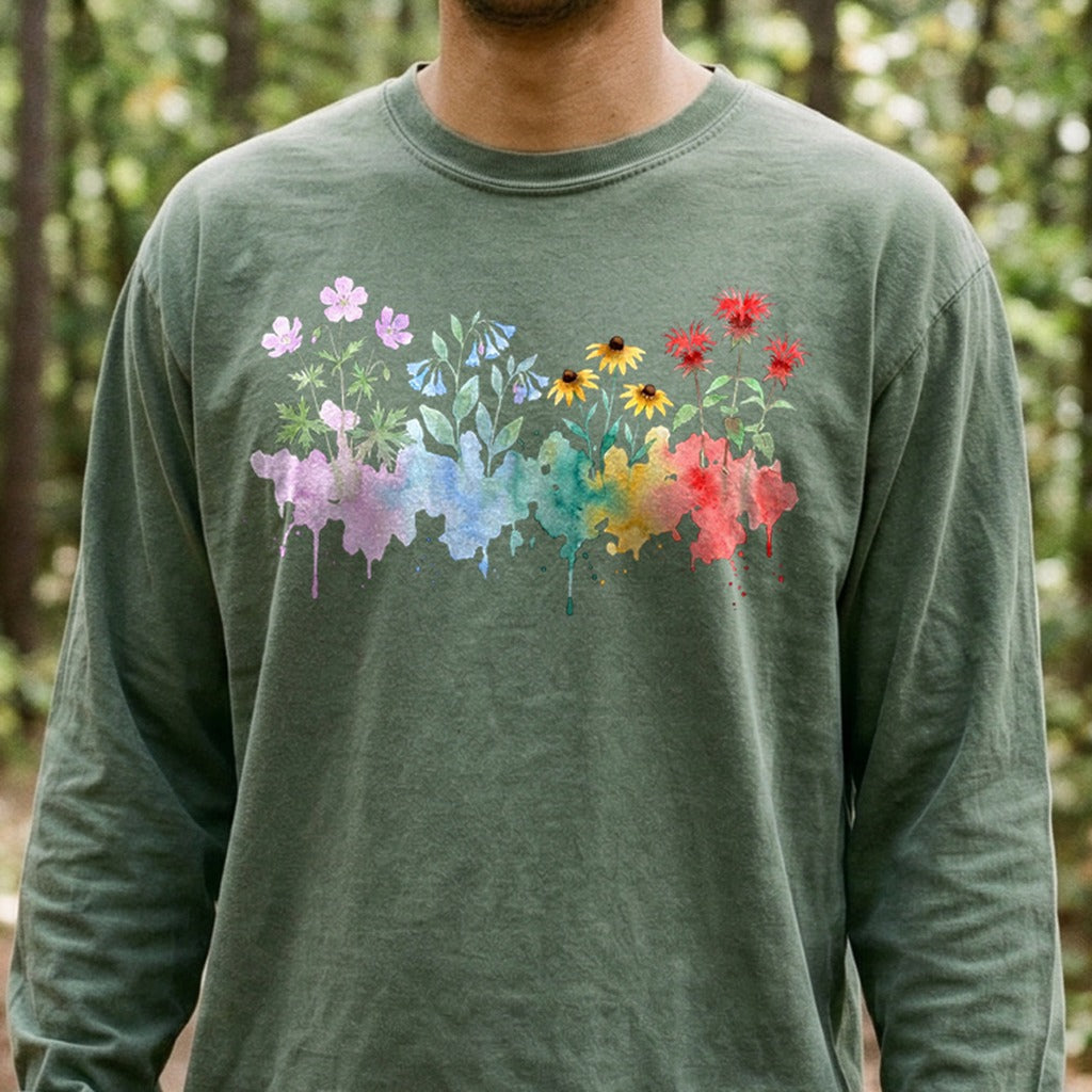 Watercolor Shenandoah Wildflowers Premium Long Sleeve