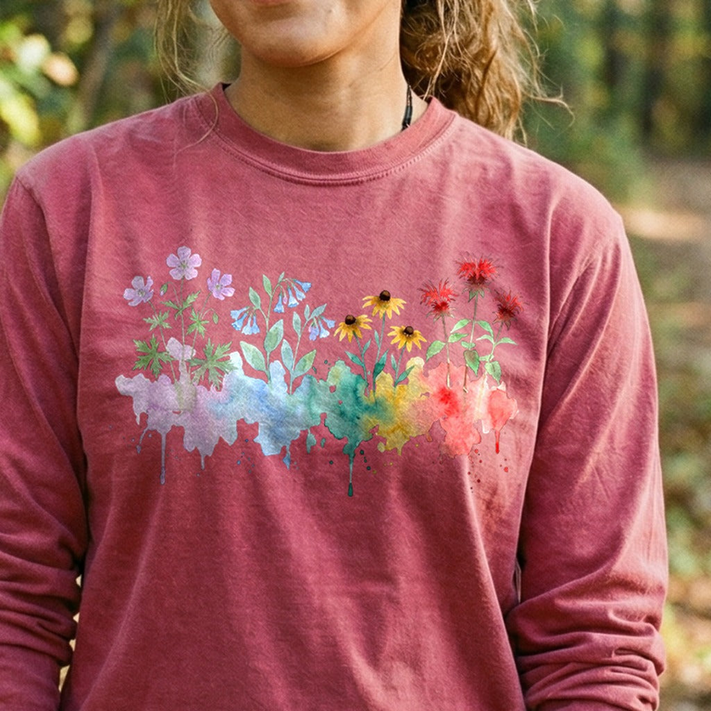 Watercolor Shenandoah Wildflowers Premium Long Sleeve