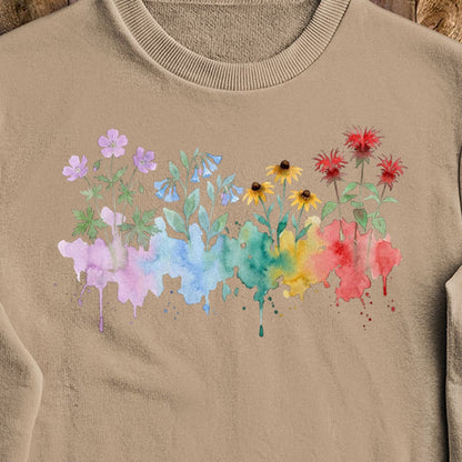 Watercolor Shenandoah Wildflowers Crewneck Sweatshirt