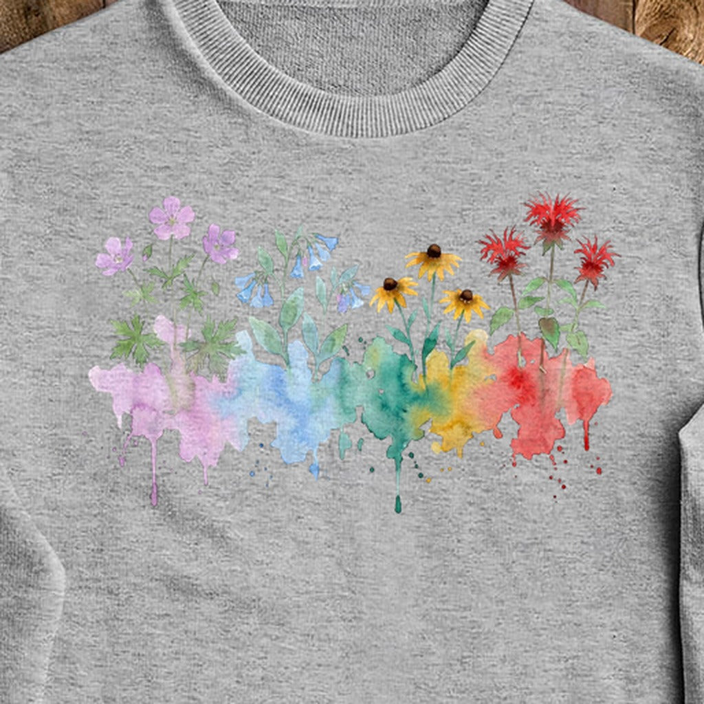 Watercolor Shenandoah Wildflowers Crewneck Sweatshirt