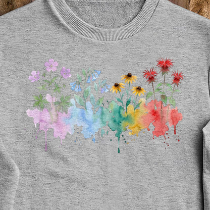 Watercolor Shenandoah Wildflowers Crewneck Sweatshirt