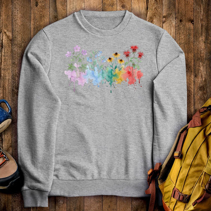 Watercolor Shenandoah Wildflowers Crewneck Sweatshirt
