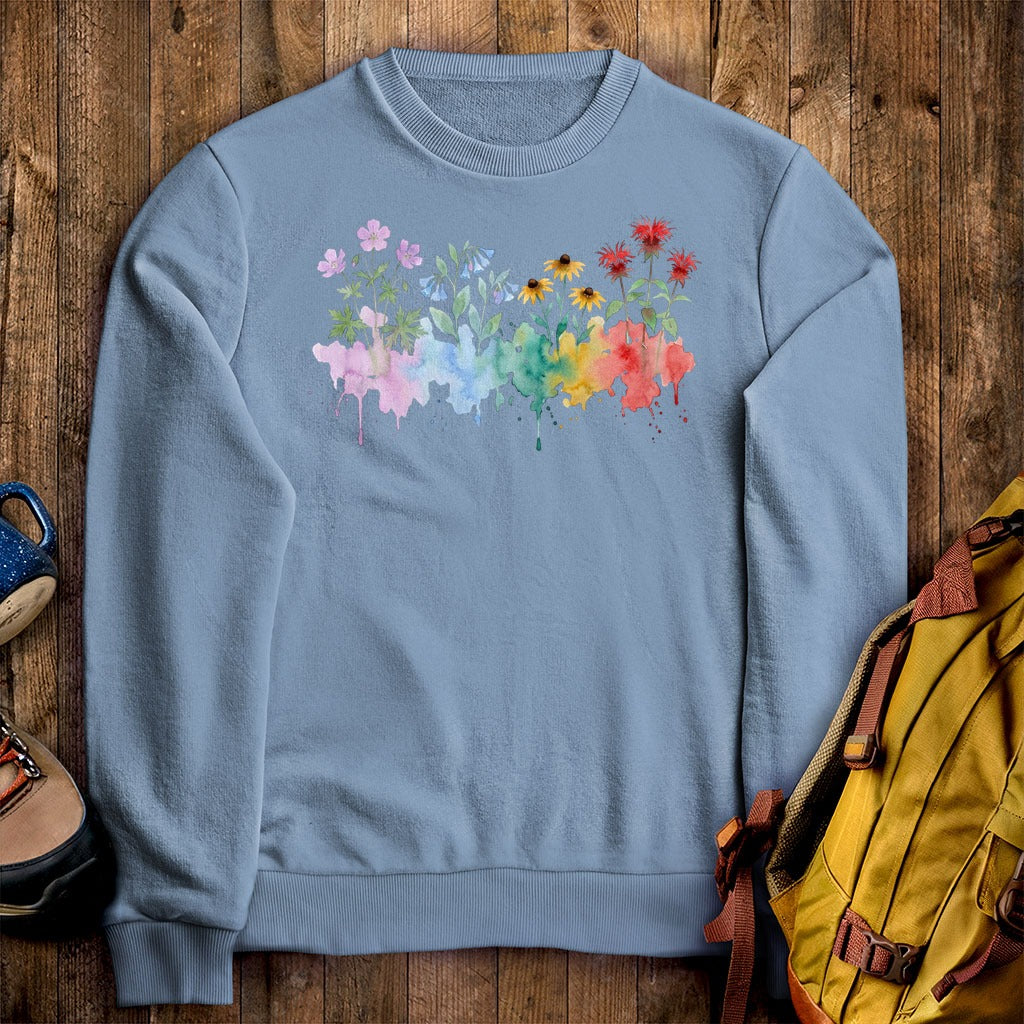 Watercolor Shenandoah Wildflowers Crewneck Sweatshirt